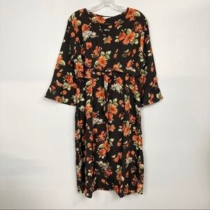 𝅺oh! Mamma Maternity Notched Floral Midi Dress